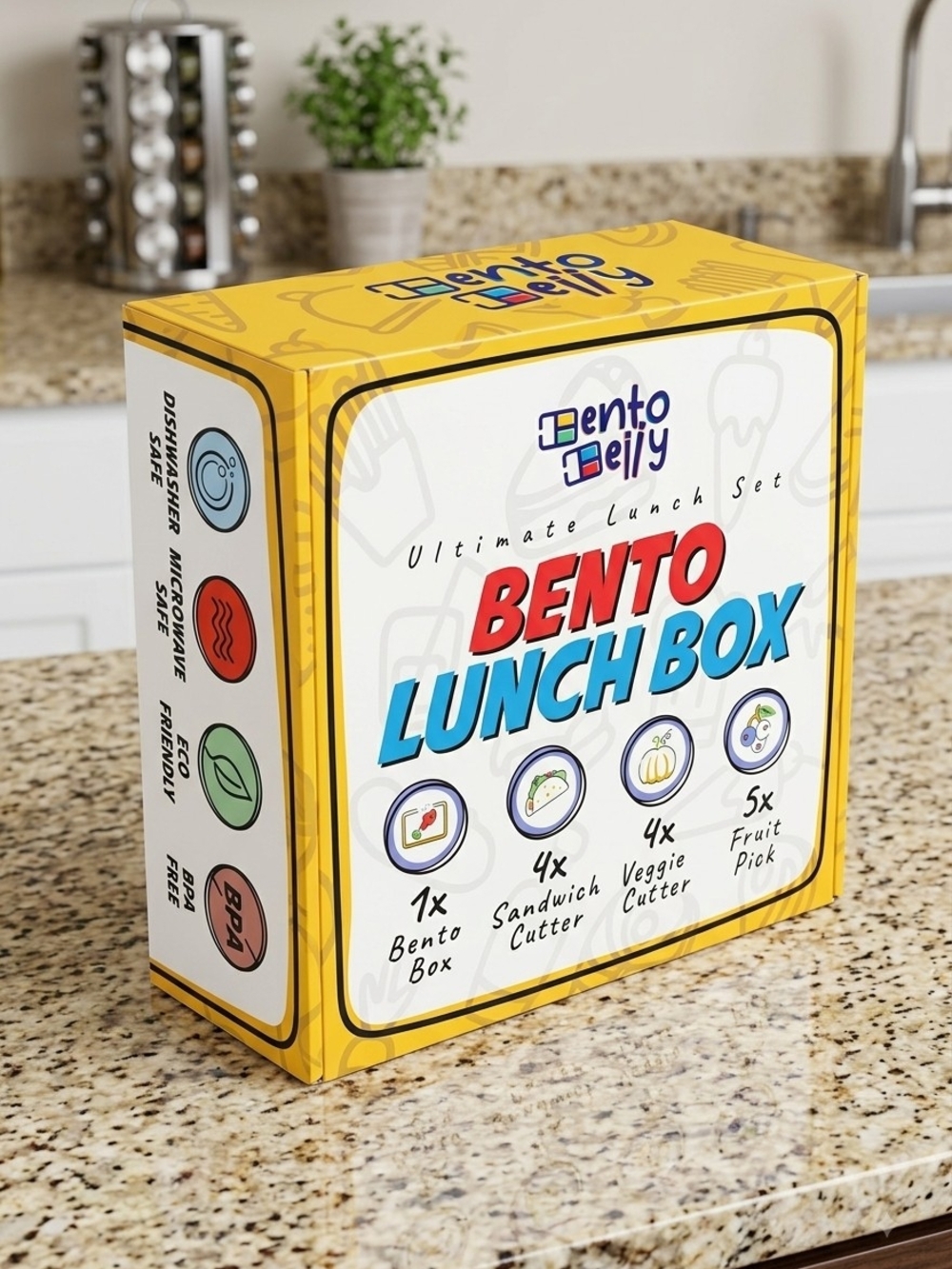 ​NWT Bento Belly Ultimate Lunch Box Set – Purple with Cutters & Picks